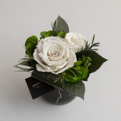 12/25終◆美品【IENA LA BOUCLE】リーフフラワー ティアード ヘブンリー(S)/ホワイト （プリザーブドフラワー） | 最高級
