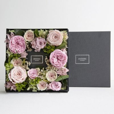 sasa■アグリモニークラブアップルワイルドローズファイブフラワー グロリアス(XL)/ピンクブロッサム （プリザーブドフラワー