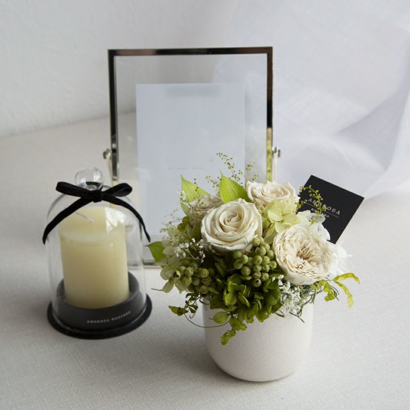 ディア(S)/ホワイト （プリザーブドフラワー） | 最高級プリザーブド