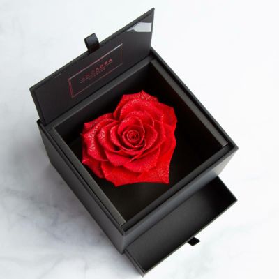 LOVE ROSE薔薇 ハートくり抜きボックス 黒-