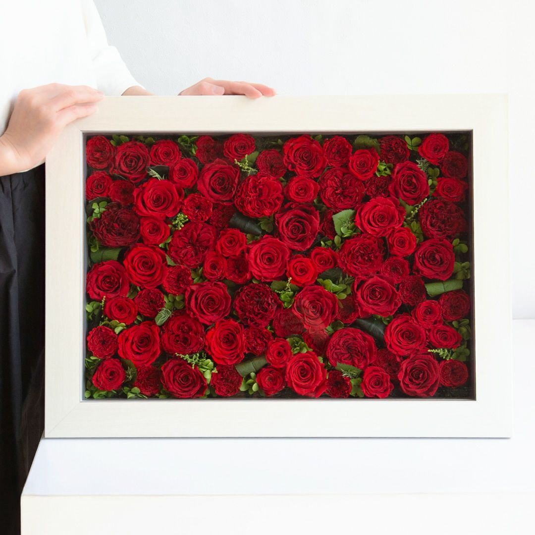 パナッシュ(57-42)/レッド77本（プリザーブドフラワー） | 最高級