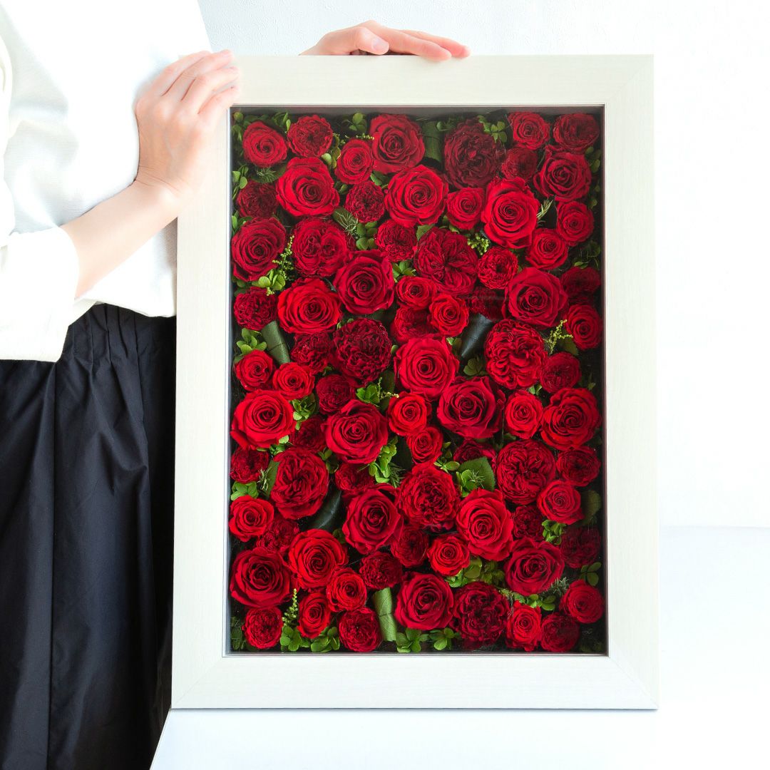 パナッシュ(57-42)/レッド77本（プリザーブドフラワー） | 最高級